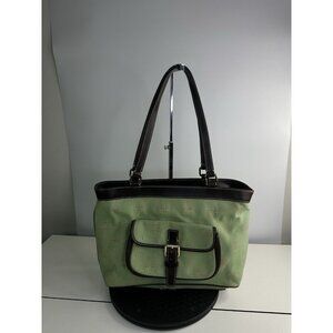 Dooney & Bourke Green Logo Zip Canvas Tote & Wallet Set